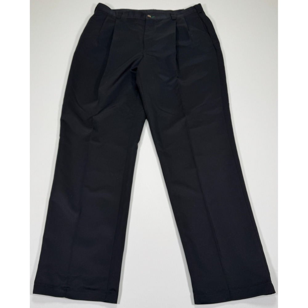 Tommy Hilfiger Mens 38x34 Fit 36x34 Black Pleated Chino Dress Pants Classic Fit - Picture 1 of 14